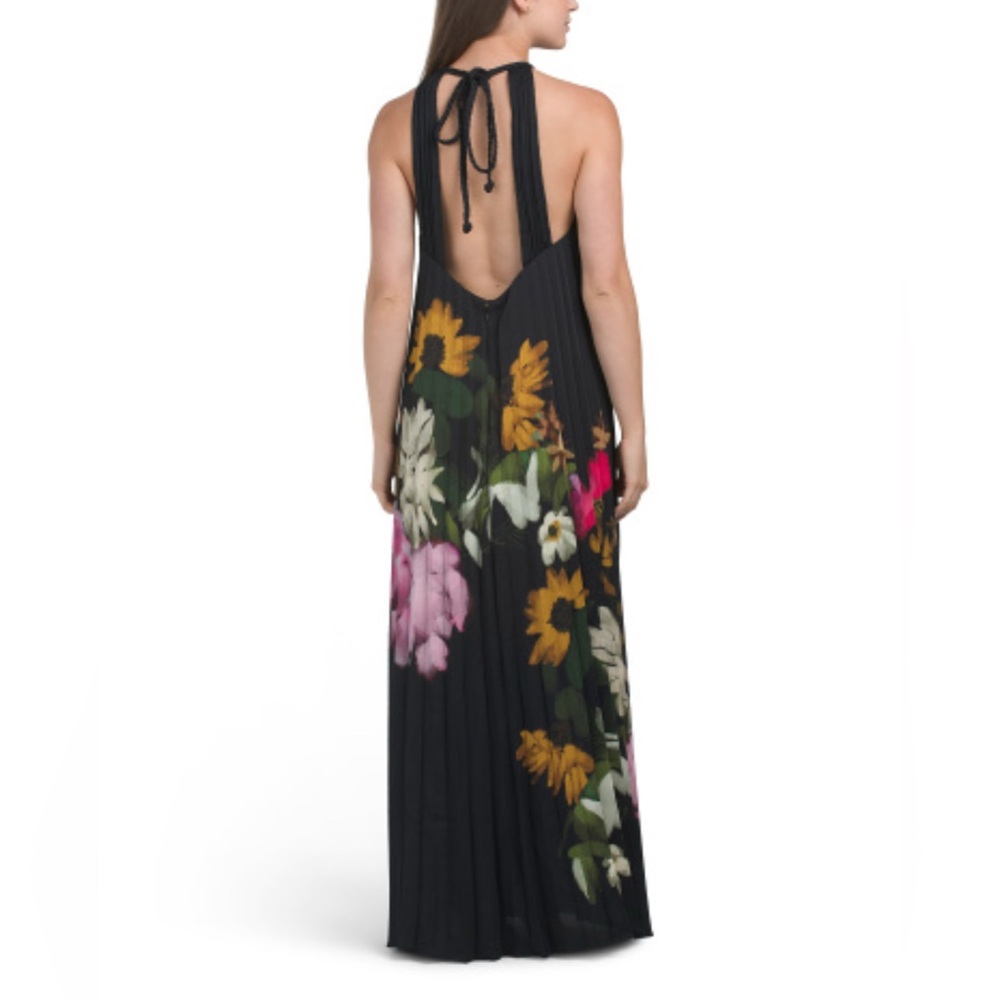 KOBI HALPERIN Leona Printed Maxi - Black Maxi Dress with Floral Design - Picture 2 of 14
